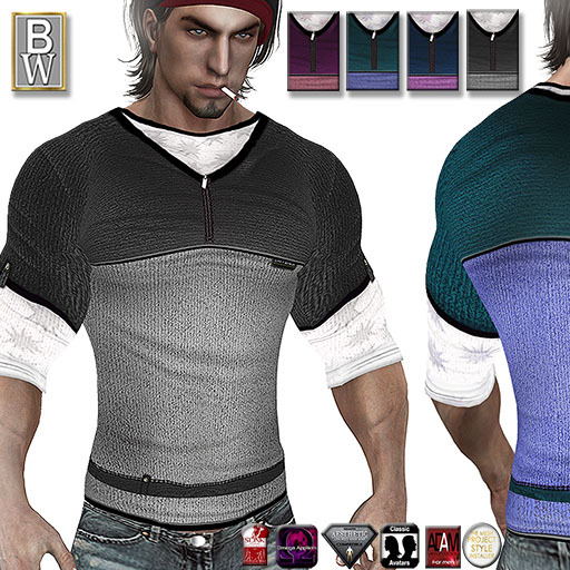 Dual shirts 'Andy' 4 colors combi