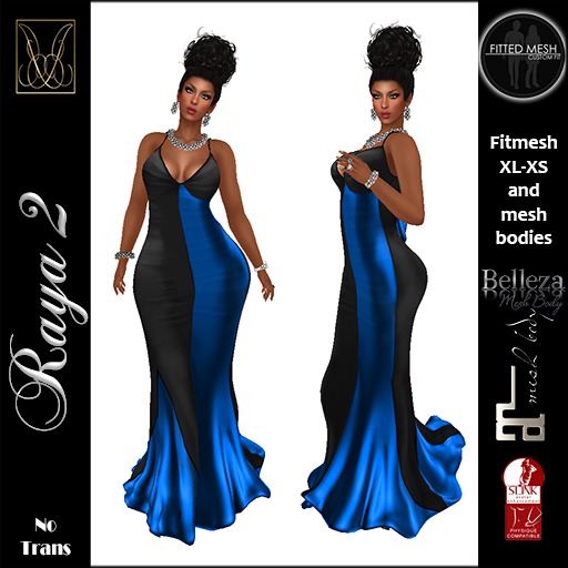 JCD Raya2 Blue Mesh Gown  (bagged)