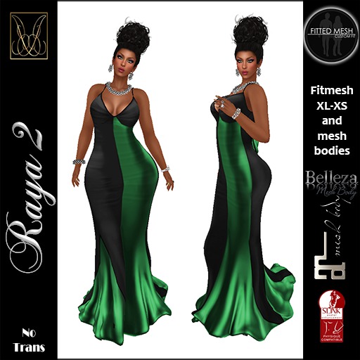 JCD Raya2 Green Mesh Gown  (bagged)