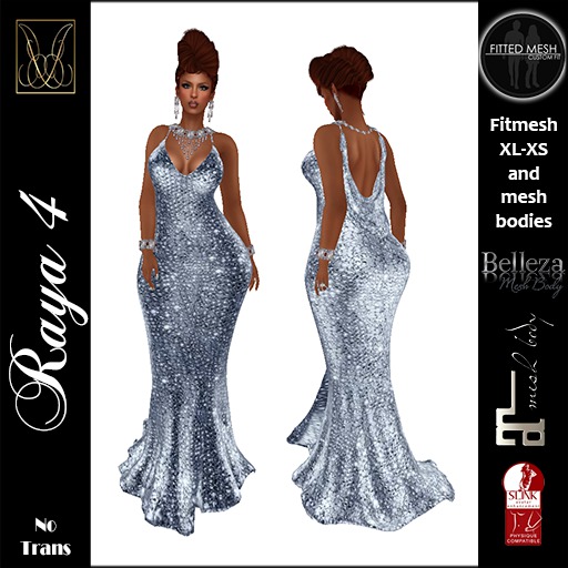 JCD Raya4 Blue Mesh Gown (bagged)