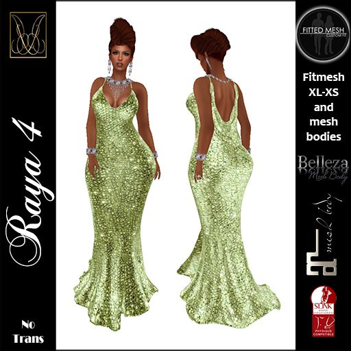 JCD Raya4 Green Mesh Gown  (bagged)