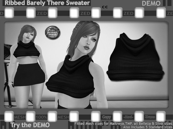 ::ZED:: Ribbed Barely There Sweater, DEMO