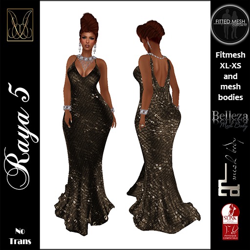 JCD Raya5 Brown Mesh Gown  (bagged)