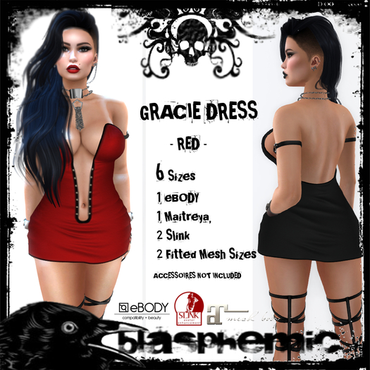BLASPHEMIC - GRACIE DRESS - RED
