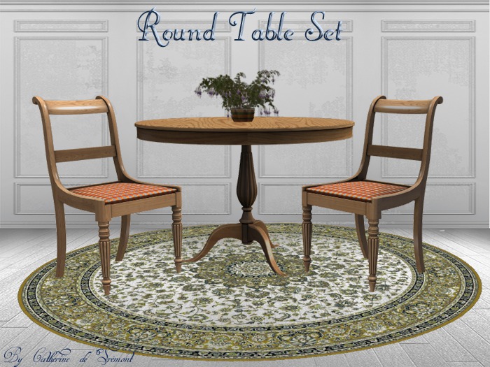 *CdT* Round table  ligth Oak Set