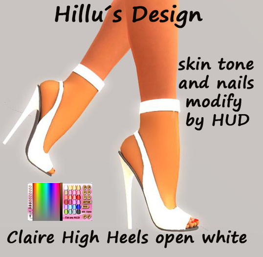 Claire High Heels closed white