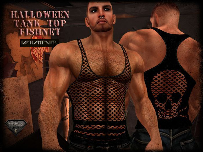 Tank Top Skull Fishnet