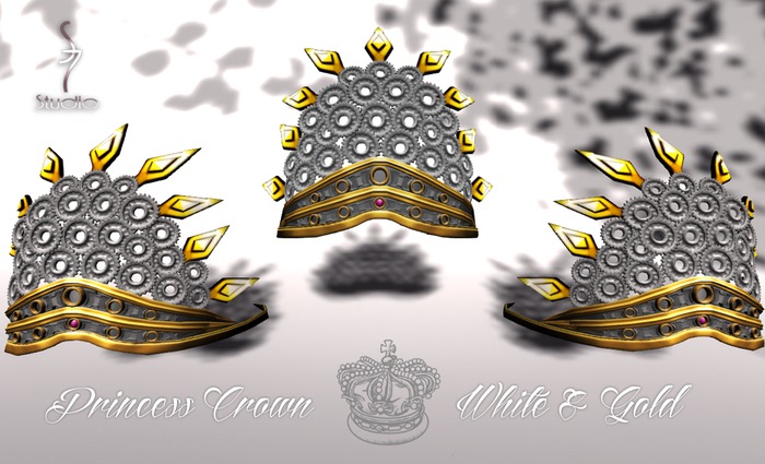 s7 Princess Crown - White & Gold