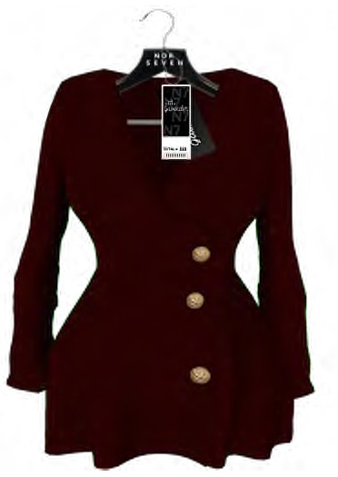 .::: Nor Seven :::. Bre Button Mini Dress - Oxblood