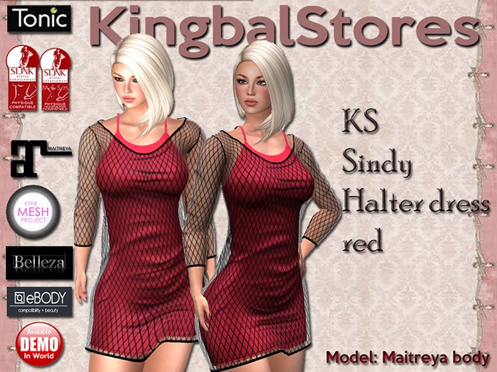 99 KS SINDY HALTER DRESS RED