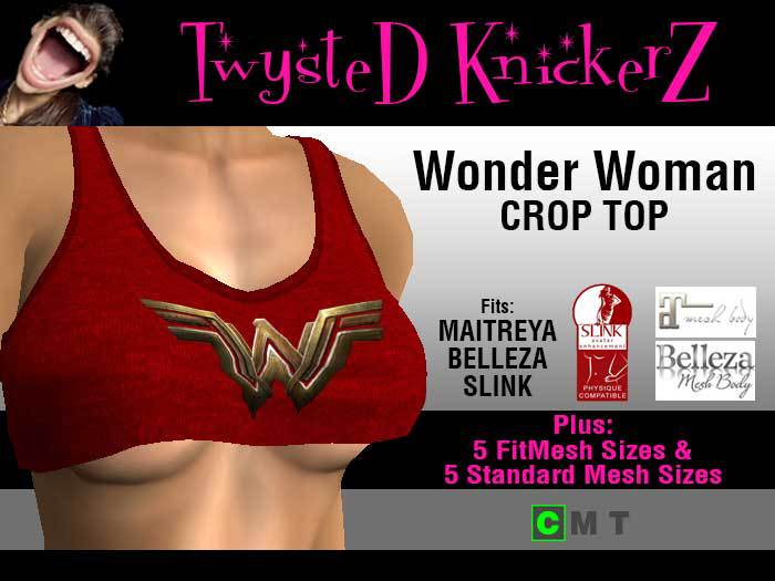 ::TwysteD KnickerZ:: Wonder Woman Mesh Crop Top