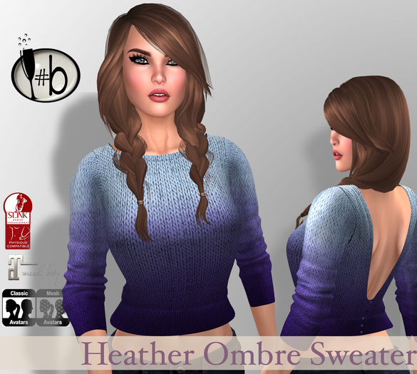 #b Heather Sweater Purple Breeze