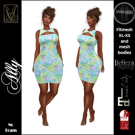 JCD Ally Blue Mesh Dress (bagged)