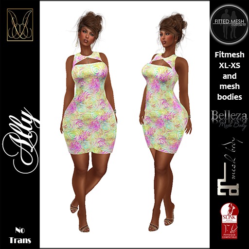 JCD Ally Yellow Mesh Dress (bagged)