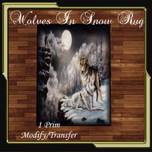 Wolves in Snow Rug 