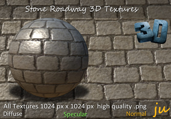 JU Stone Roadway 3D Textures Full Perm