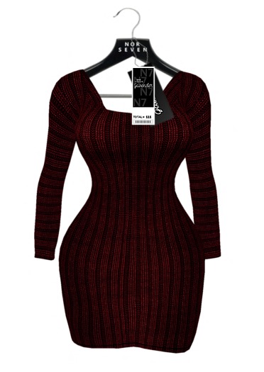 .::: Nor Seven :::. Mag Ribbed Dress - Oxblood