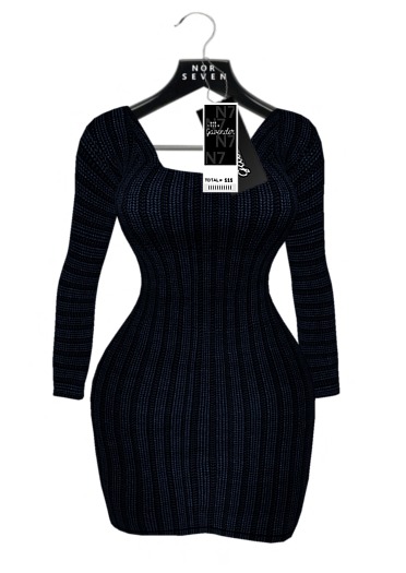 .::: Nor Seven :::. Mag Ribbed Dress - Navy