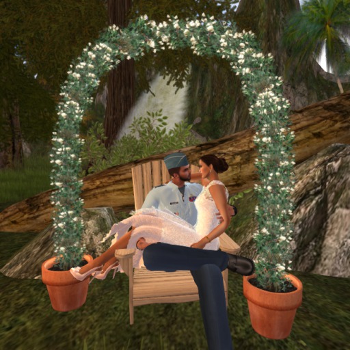 Potted Rose Arch IVORY 2 pe