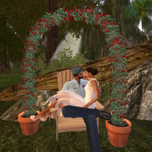 Potted Rose Arch RED 2 pe