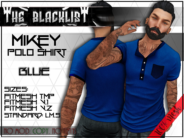 [Blacklist] - Mikey Collared Shirt - Blue 