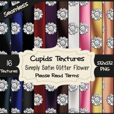 *Cupids Textures * 16 SIMPLY SATIN GLITTER FLOWER
