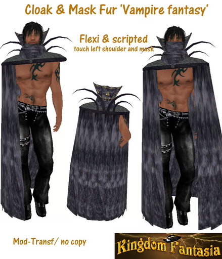 LR- Cloak   mask Fur fantasy vampire