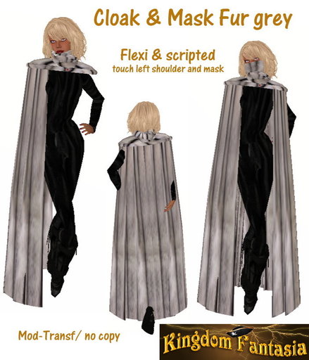 LR- Cloak   mask Fur Grey