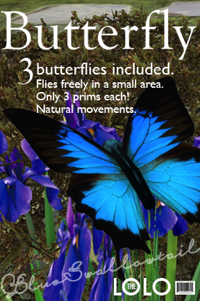 Animated Flying Butterflies: 3 Blue Swallowtails
