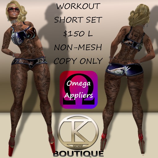IKWE RockaFit Workout Short Set Jungle Blue (bag)