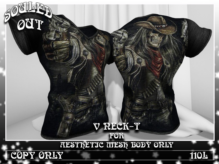 ::SOULED OUT:: AESTHETIC V NECK T- COWBOY FROM HELL START