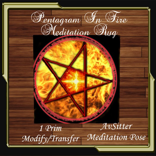 Pentagram in Fire Meditation Rug