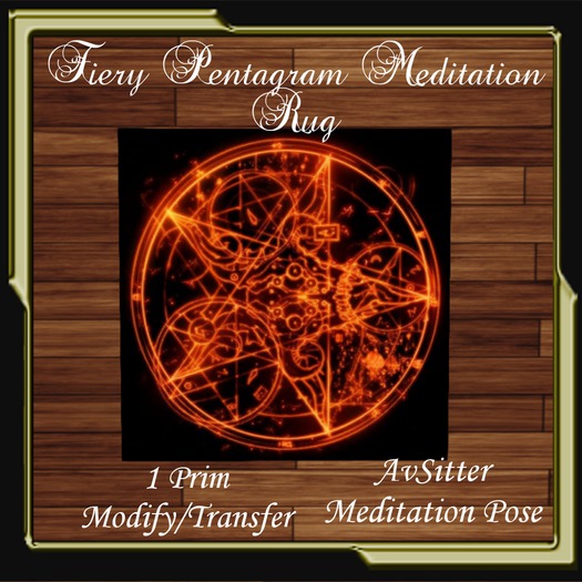 Fiery Pentagram Meditation Rug