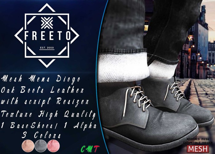 FREETO - MESH Mens Diogo Oak Boots Leather