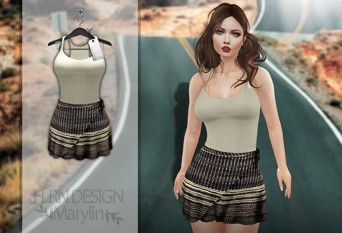 [FLRN] Marylin Top&Skirt Brown