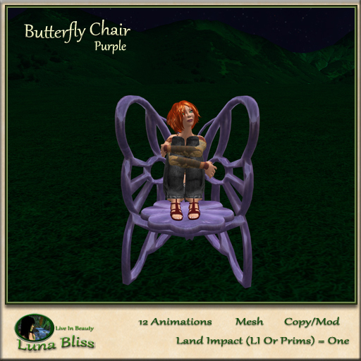 Butterfly Chair - Purple - 12 Animations (b)