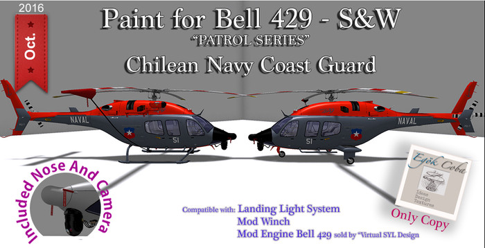 Paint for Bell 429 *S&W* V.3.1-Chilean Navy(Box)