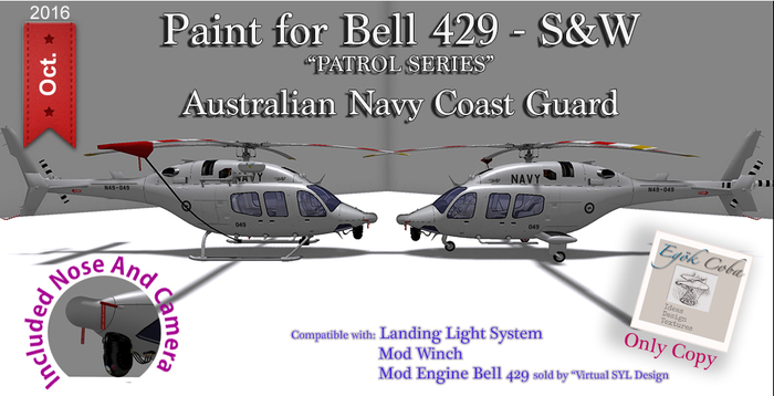 Paint for Bell 429 *S&W* V.3.1-Australian CG(Box)
