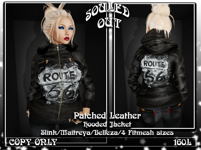 ::SOULED OUT:: PATCHED LEATHER COAT ROUTE 66