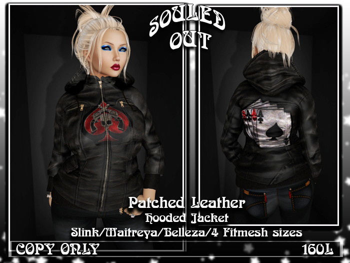 ::SOULED OUT:: PATCHED LEATHER COAT ALL ACE