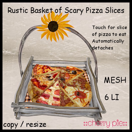 Rustic Basket of Scary Pizza Slices