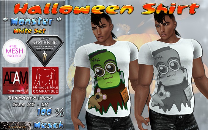 ..::BassAss::.. Halloween Shirt White Set [Monster]