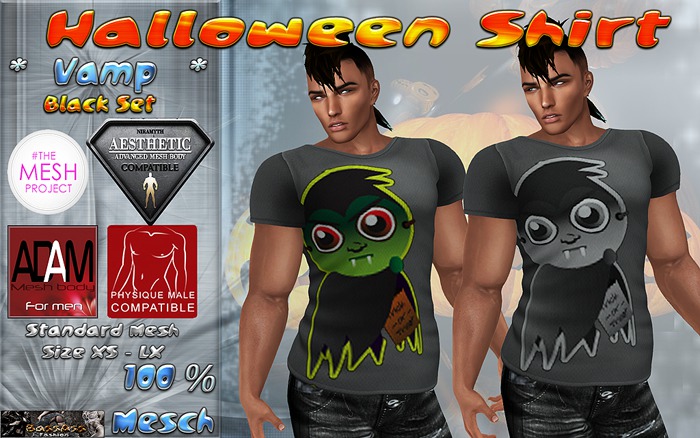 ..::BassAss::.. Halloween Shirt Black Set [Vamp]