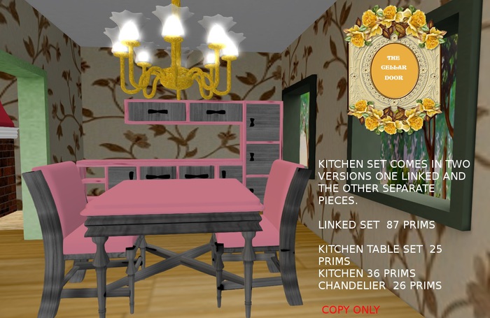 ~TCD~Pink and Black Kitchen Doll House Furniture Set