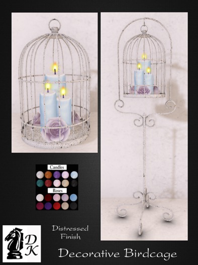 DKD - Decorative Birdcage (Roses/Distressed Finish)