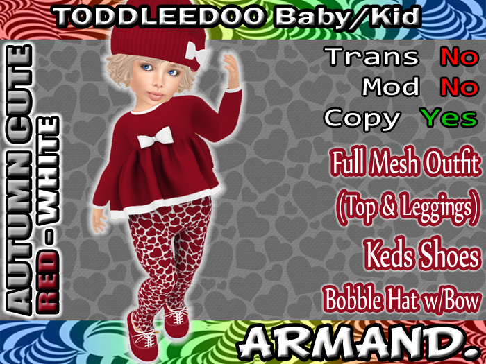--ARMAND-- AUTUMN CUTE - RED-WHITE