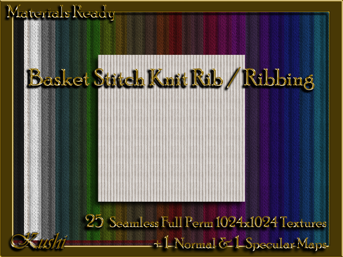 !Kushi! BasketStitchKnitRIB Textures -WEAR TO UNPACK