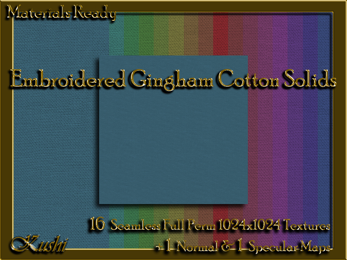 !Kushi! EmbroideredGinghamCOTTON Textures -WEAR TO UNPACK