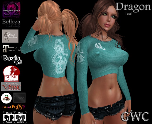 GWC Dragon Top -Teal *SALE*