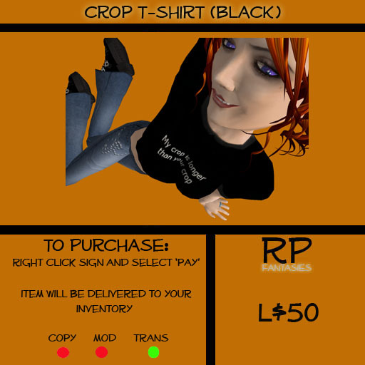 *RPF* My crop is longer - BLACK Boxed